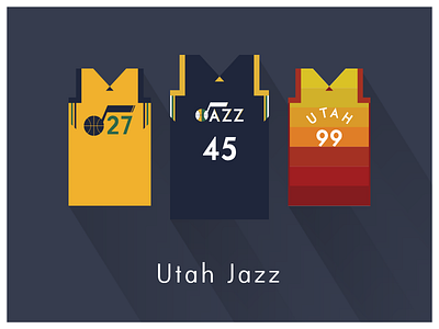 NBA Fan Art: Utah Jazz basketball flat illustration graphic art graphic design graphics illustration illustrator illustrator art minimal design nba uniforms vector art