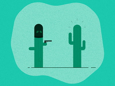 Cactus-on-Cactus Crime cactus flat illustration graphic design illustration illustrator robbery vector art