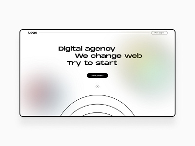Digital agency | Black and white black and white blur digital agency first screen gradient minimalism web design white