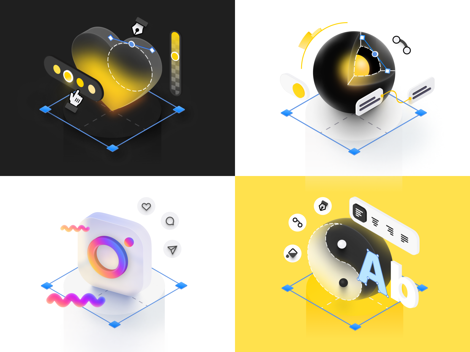 2.5D illustrations by Nelli Ordabayeva on Dribbble