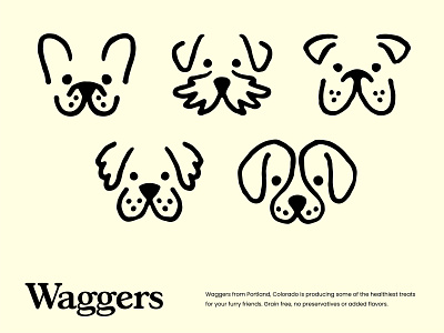 Waggers brand branding design dog dog brand graphic design identity illustration logo texture textured vector