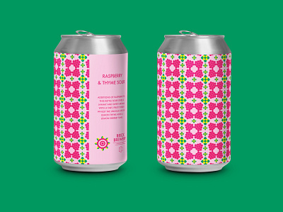 Label Design for Brick Brewerys Raspberry & Thyme Sour Beer beer branding beer can beer label branding branding design craft beer craft brewery illustration packaging packaging design print