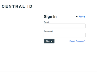 Central ID login form login
