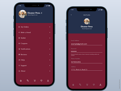 User Profile 006 daily ui 006 dailyui dailyui 006 design figma food order app illustration iphone online food order app profile ui ui design uiux user user profile user profile food order