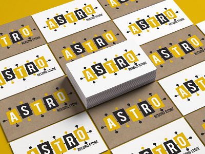 Astro Record Store branding design icon illustration logo typography vector