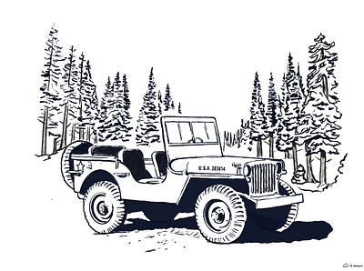 Jeep Willys Illustration illustration procreate
