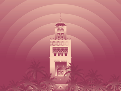 The Koutoubia Mosque 2d art artwork city clean color cool design graphic design illustration orange vector