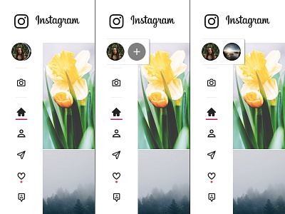 Instagram Account Switching design instagram mock up redesign social media ui ui design web design