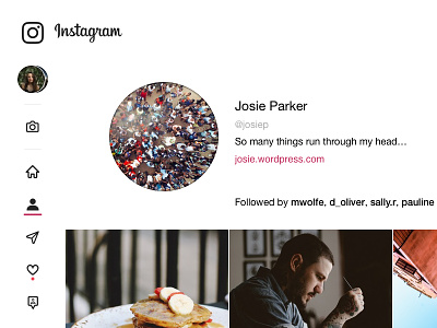Instagram Profile Page design instagram mock up redesign social media ui ui design web design