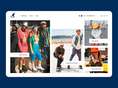 Redesign of Kangol hero section ui