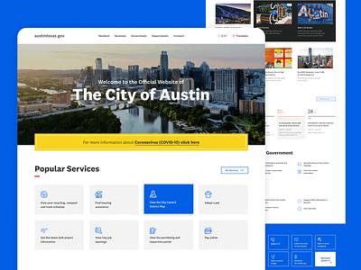 Redesign of the Official Austin website ui