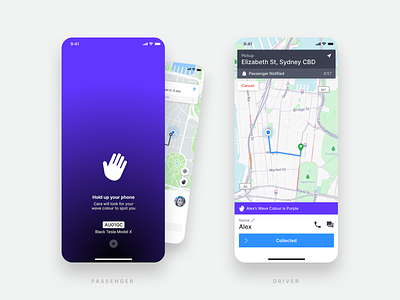 GoCatch Passenger App • Wave (Concept) android app application booking chauffeur driver ios maas map minimal mobility navigation ridehailing rideshare route spotlight taxi booking app transport travel vehicle