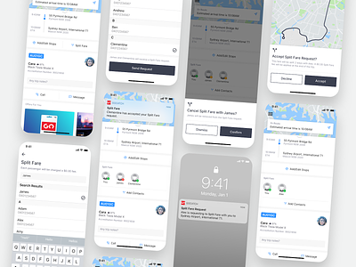 GoCatch Passenger App • Split Fare (Concept) android app booking car driver fare ios maas map minimal mobility navigation ridehailing rideshare share taxi taxi booking app transport travel vehicle