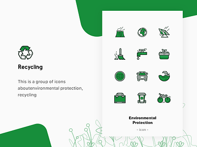 "Environmental protection" ICONS environmental protection green icon linear
