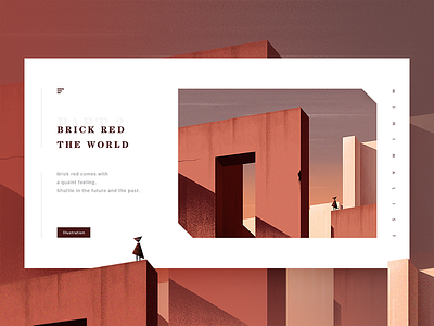 Brick red world architecture brick geometry illustration landscape person red small