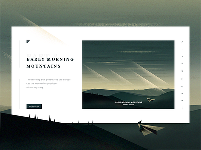 Early morning mountains airplane early geometric illustration morning mountains simplicity