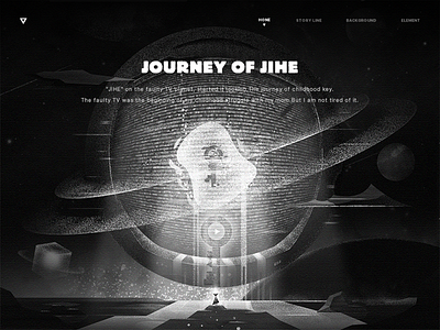 TV Planet - the journey of "Jihe" black and white geometric little man planet story story illustration tvc universe