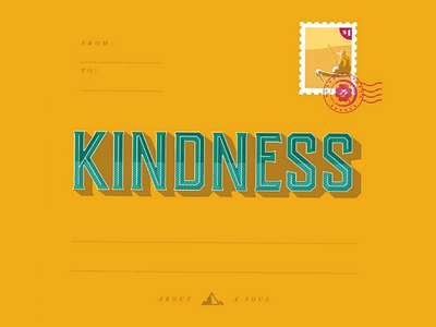 Kndnss series illustration kindness letter postal stamp postcard