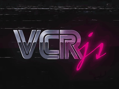 vcr.js 90s animated desertchrome gif glitch javascript logo redesign retro