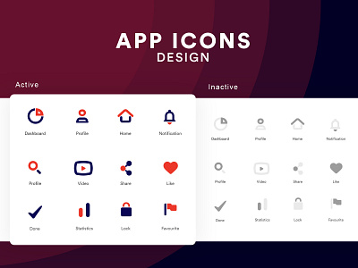 App Icons Design active icons app app design art bold design clean app design creative design icons icons design illustration ui vector