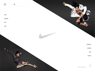 Nike Store attractive clean app landing creative design interaction typogaphy ui design user analysis webdesign