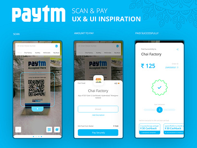 Paytm Scan & Pay UX & UI Inspiration application clear design design ecommerce interaction merchant mobile design motion animation pay paytm rating scan uxui wallet