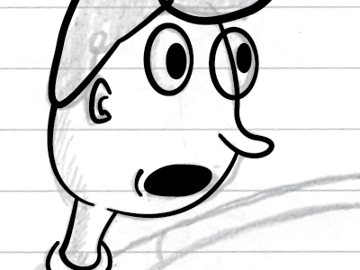 Billy cartoon doodle ink scared