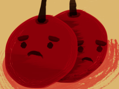 Sad Cherries cartoon cherries doodle drawing fruit illustration sad