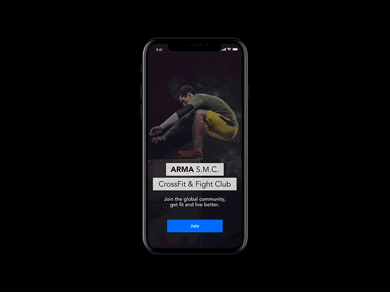 CrossFit App – Sign up (Concept) animation app dribbble gif interaction iphone login mobile motion sign ui ux