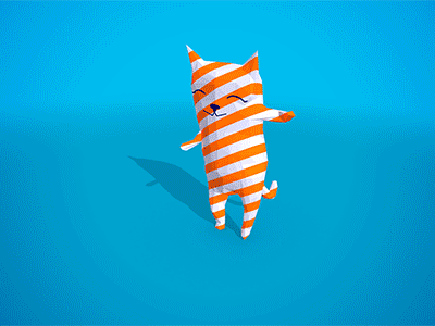 cat is a dancer 3d c4d cat charackter dance maxon