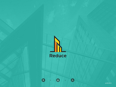 Reduce Logo architecture branding building construction home identity letter logo r real estate template ui