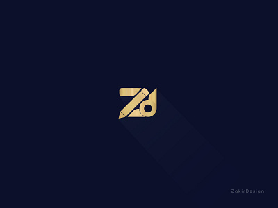 My Personal Logo branding color creative d designer gold identity letter pen portfolio z zakir