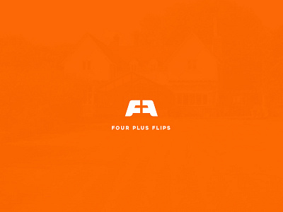 Four Plus Flips Logo brand branding design home icon identity illustration land letter logo plus vector