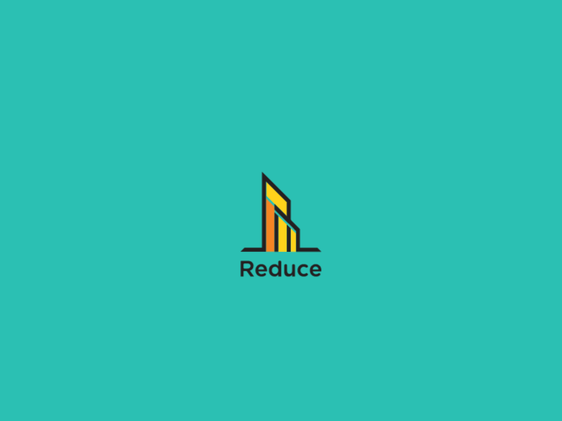 Reduce Construction Logo Animation animated animation behance project branding color dribbble flat gif home icon identity illustration jump letter logo motion r typography ui vector
