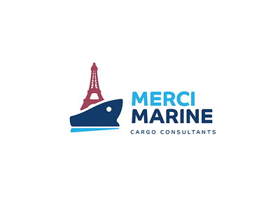Merci Marine cargo cargo ship consultant logistics company logotype shipping company