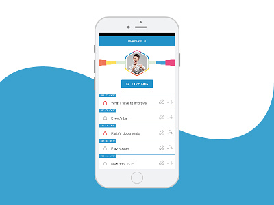 UI design - Cynny app design events app livetag social tag ui design user interface