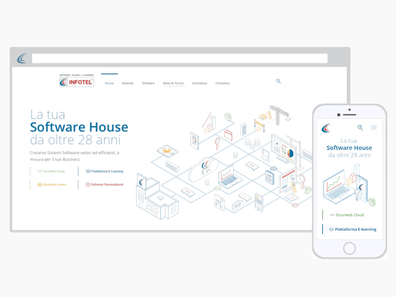 Software House clean animation illustration interaction isometric software software house ui design ux design web design website
