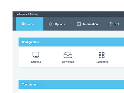 UI design e-learning panel.