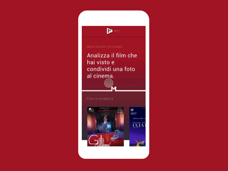 UI/UX design - MEC brand identity cinema cinema app film media education cinema movie uiux design