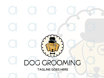 Dog Grooming Logo brand identity branding design design dog elegant fashion graphic designer groom groomer grooming hound logo luxury pet salon template vet