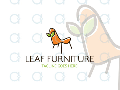 Furniture Logo brand brand identity decor design designer furnish furnishing furniture graphic home house leaf leaf logo nature property real estate template