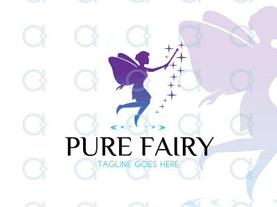 Fairy Logo beautiful brand design fairy fairytales female girl logo medicure pedicure pure purple salon spa tales wellbeing wellness wish woman women