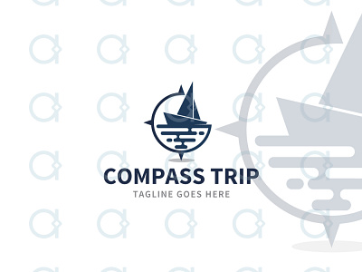 Trip Logo adventure agency agent brand identity compass compass rose design guidance guide holiday journey logo sail sailing ship tour travel trip vacation vectorart