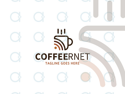 Cafe Logo app application apps bar brand identity cafe cappuccino coffee design digital espresso internet latte logo restaurant tea teahouse tearoom vector wifi