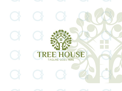 Tree House Logo architect builder design exterior foundation furnish furnishing furniture home house interior logo natural nature real estate realtor realty tree treehouse vector