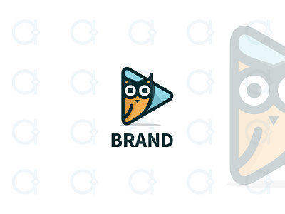 Owl Video Logo animal app application apps bird branding button cinema design film logo mascot media movie multimedia owl owls play sound video