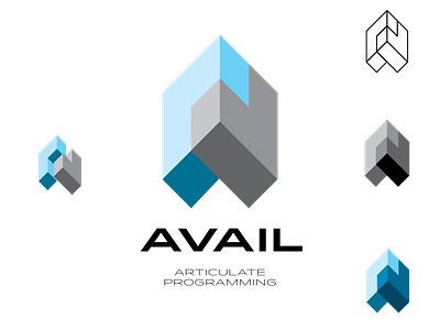 Avail 3d articulate avail cubes facets flat interlocking logo programming tetris