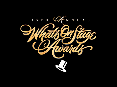 WhatsOnStage Awards awards gold logo script