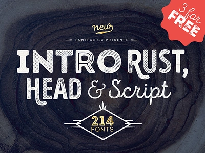 Intro Rust distressed grotesque handmade hipster letterpress ligatures retro rough stylish texture unique vintage