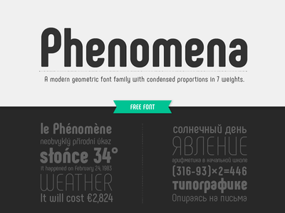 Phenomena Free font free font geometry layout poster specimen typography